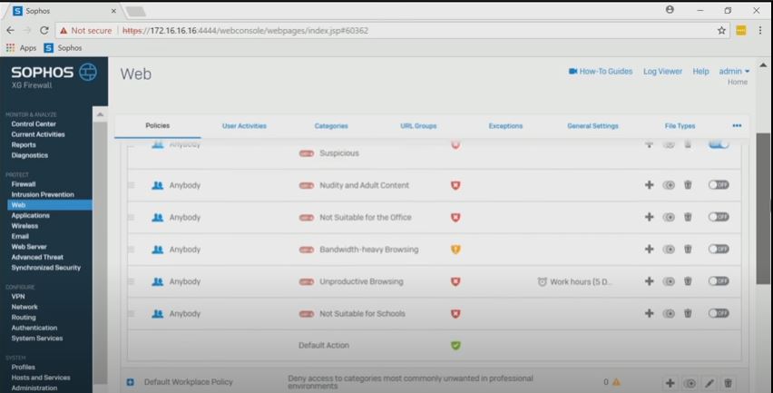 screenshot of Sophos Email